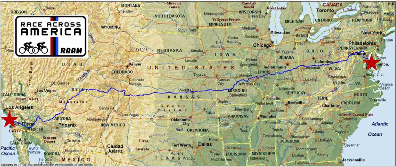 RAAM miles for McCall map