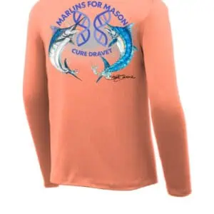 2025 Long Sleeve Performance T-shirt: Coral - Youth Sizes (Copy)