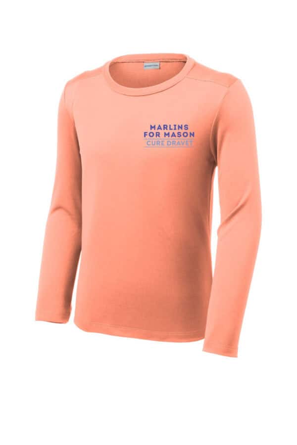 2025 Long Sleeve Performance T-shirt: Coral - Youth Sizes (Copy) - Image 2