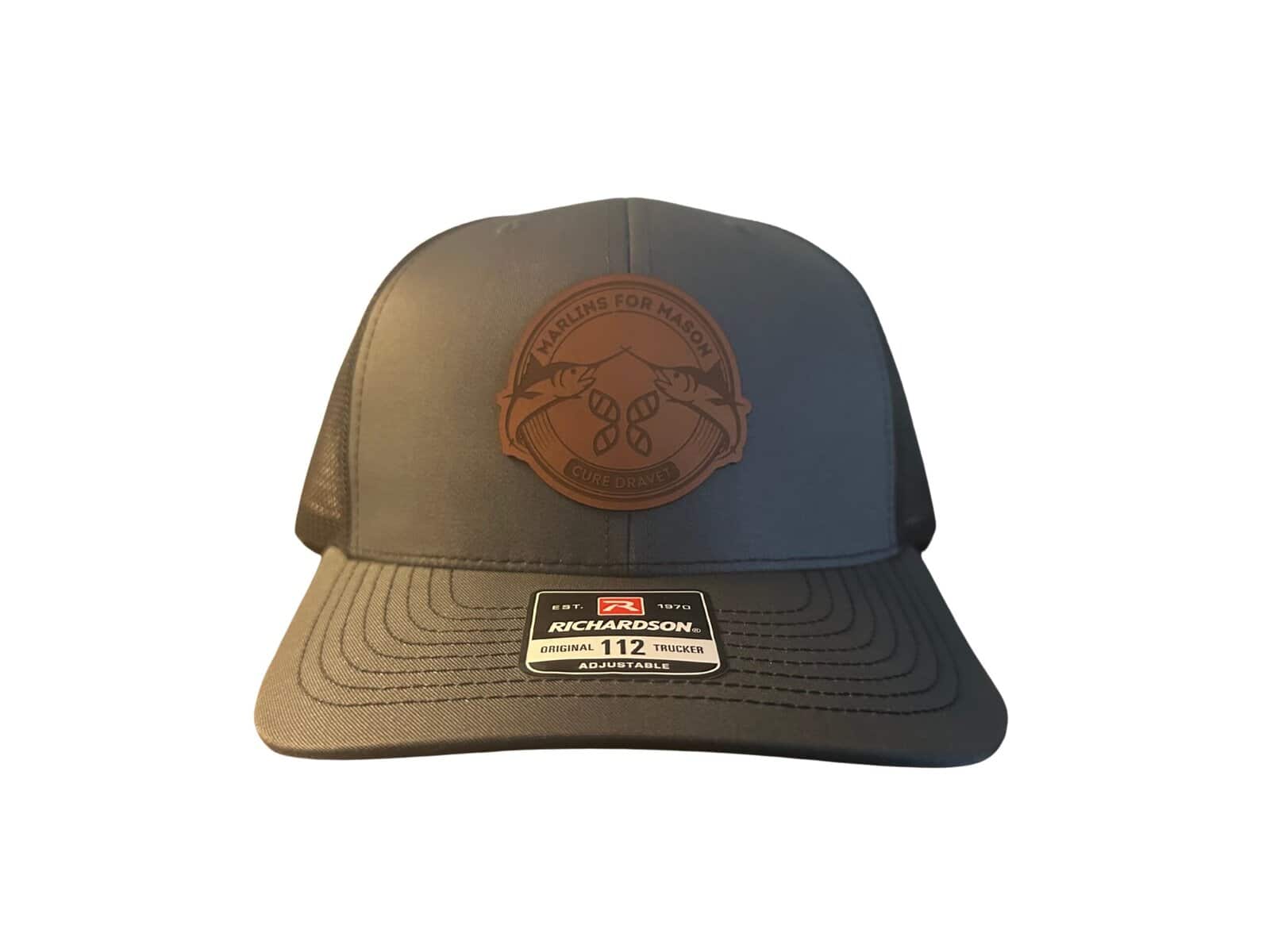 Marlins for Mason: Richardson Printed Five Panel Trucker Cap - Charcoal/Black 2 Marlins for Mason: Richardson Printed Five Panel Trucker Cap - Charcoal/Black - Image 2